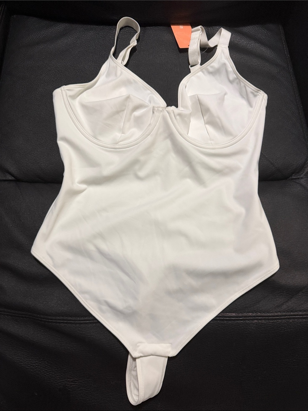 White One-Piece Bodysuit with Underwire Cups